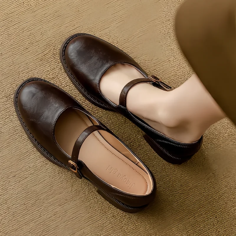 Manon | Mary Janes Classiques et Confortables en Cuir
